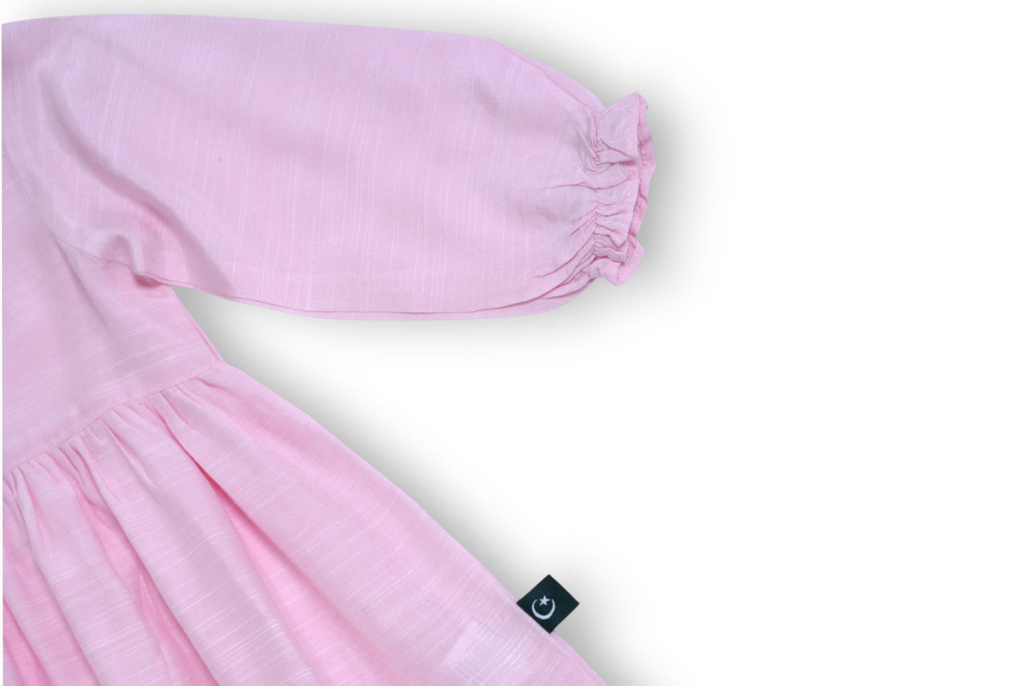 baby pink color frock sleeve design for kids with soft silk khaddar fabric and beautifully stitching from straight outta pakistan kids eastern collection in netherlands and eastern kids collection in Europe