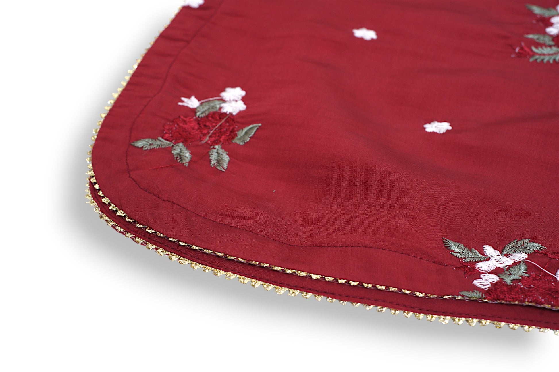 Maroon Reshmi Silk Floral Embroidered Kids Kurta Shalwar Set with buttons on neckline and delicate floral embroidery — traditional Pakistani kids clothing, handcrafted for comfort and festive occasions
